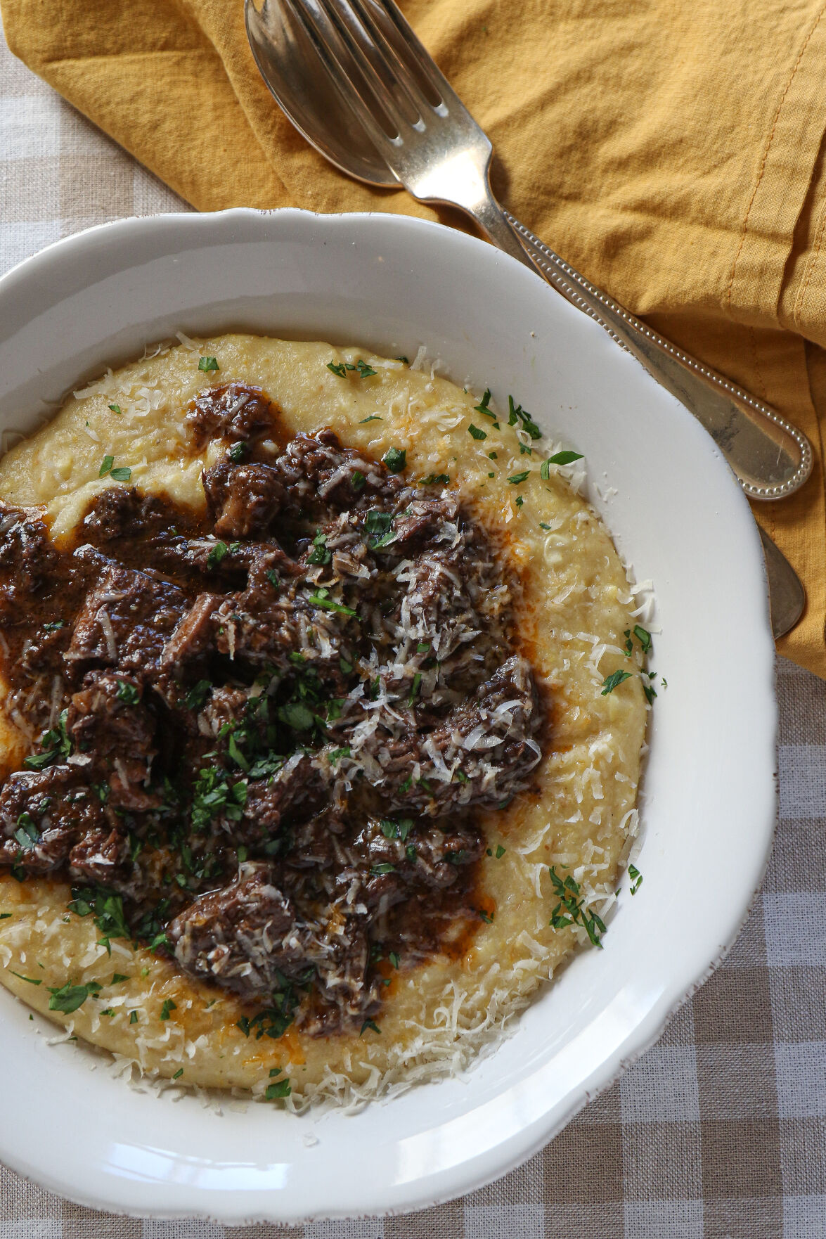 Polenta with beef stew2